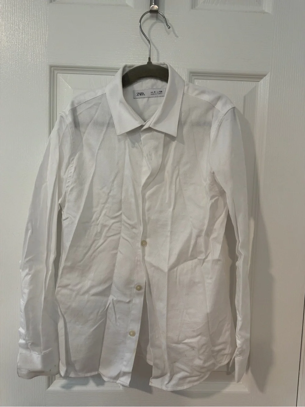 Zara Kids Boys 3 Piece Navy Suit Set Blazer Pants White Shirt Size 7